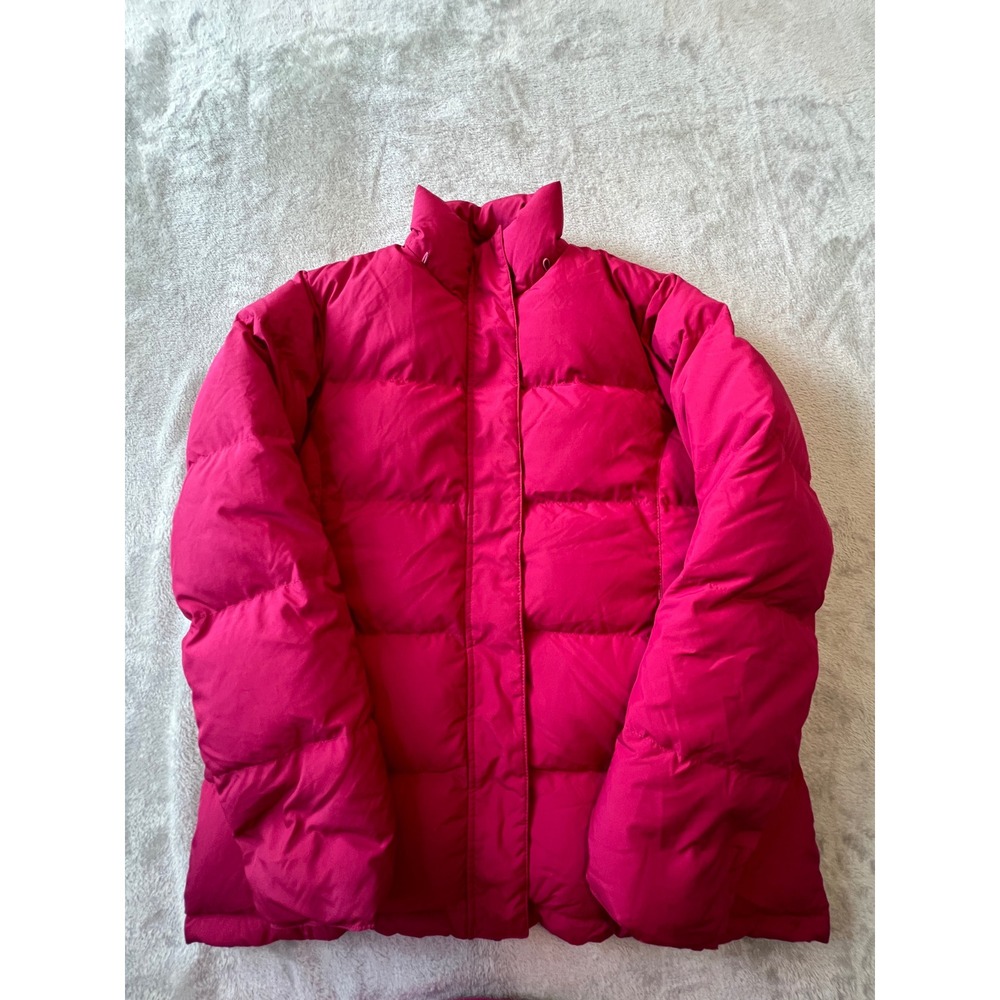 LL Bean Puffer Jacket Womens Size S Regular Pink Goose Down Insulated Coat